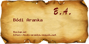 Bódi Aranka névjegykártya